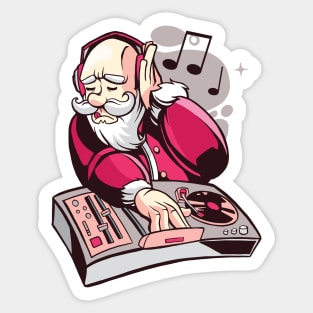 Cartoon DJ Santa Claus Sticker